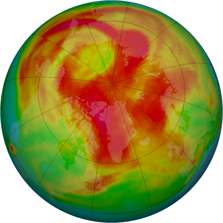 Arctic ozone map for 26 March 1999